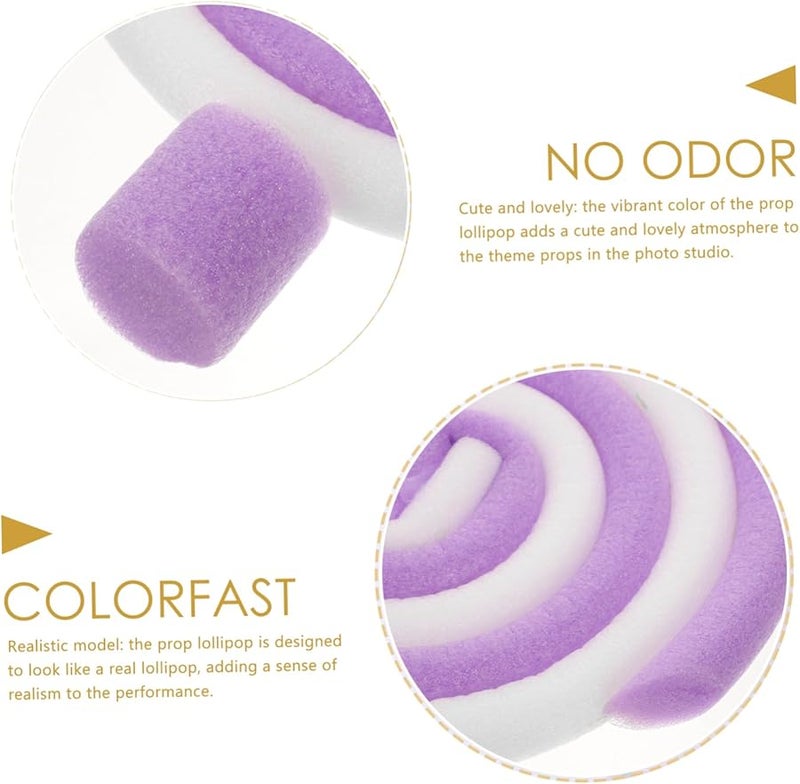 Violet Giant Fake Foam Lollipop Props For Party Photography Decorations - Image 3